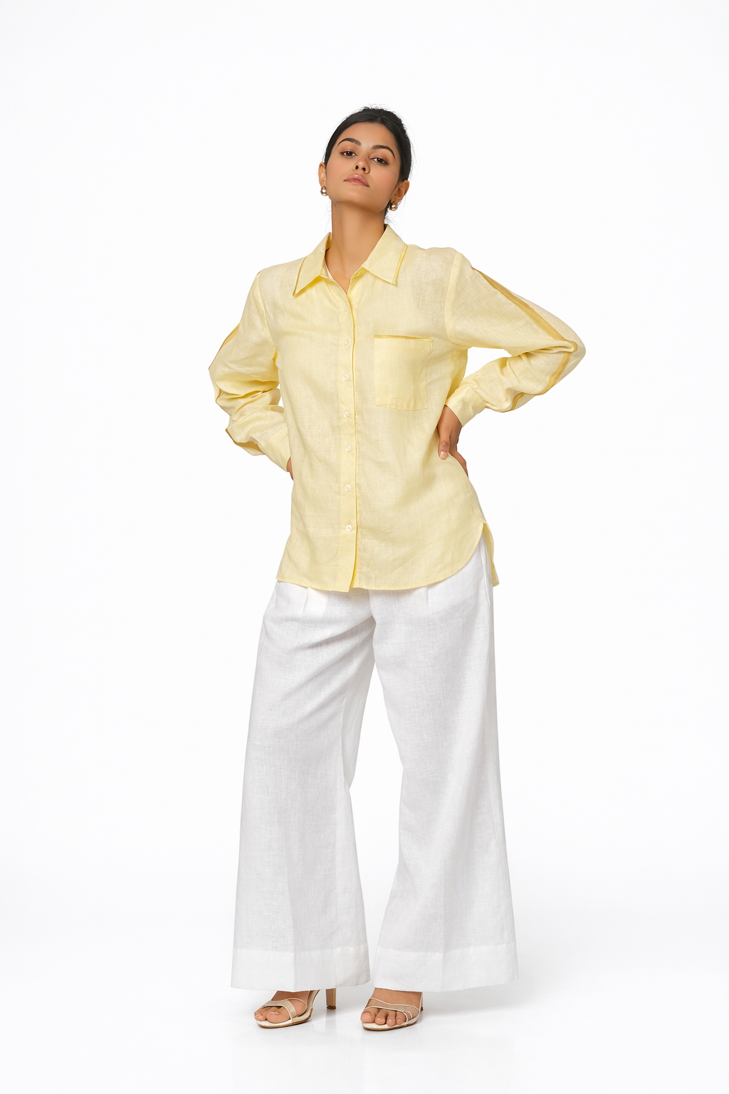 Styled Look – Sunshine Yellow Linen Shirt Outfit for Women