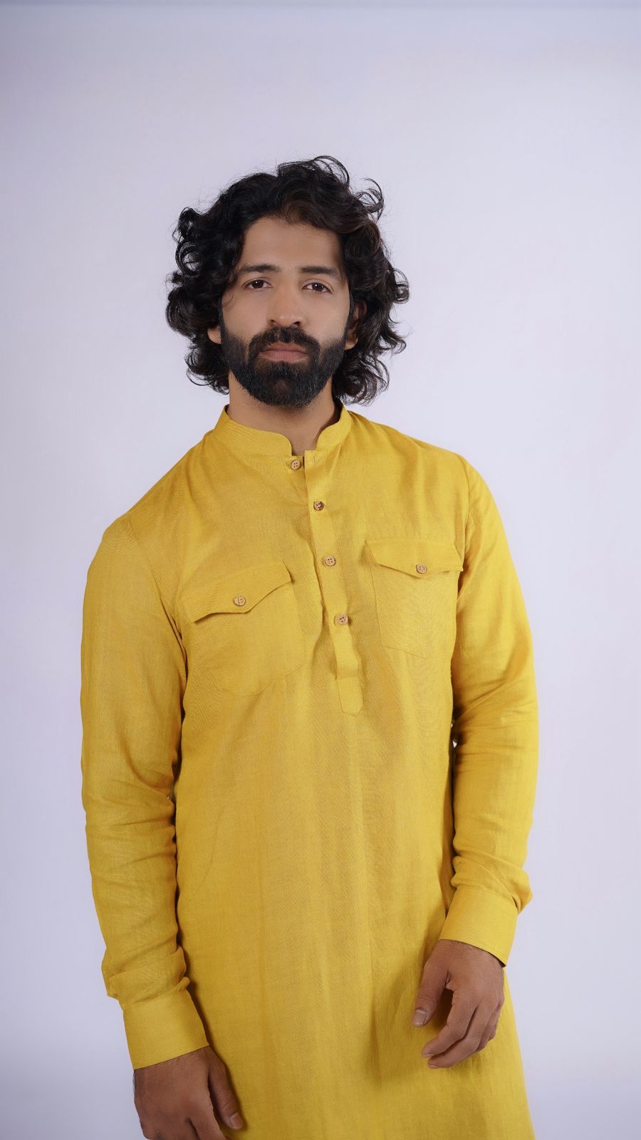 HIRANYAM LINEN MEN'S LONG KURTA SET