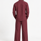 Aariz Linen Set for Men in rich plum linen, back view