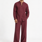 Aariz rich plum linen co-ord set for men, front pose