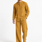 Abeer linen set for men in mustard gold 45 degree front view