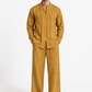 Abeer mustard gold linen set for men front view