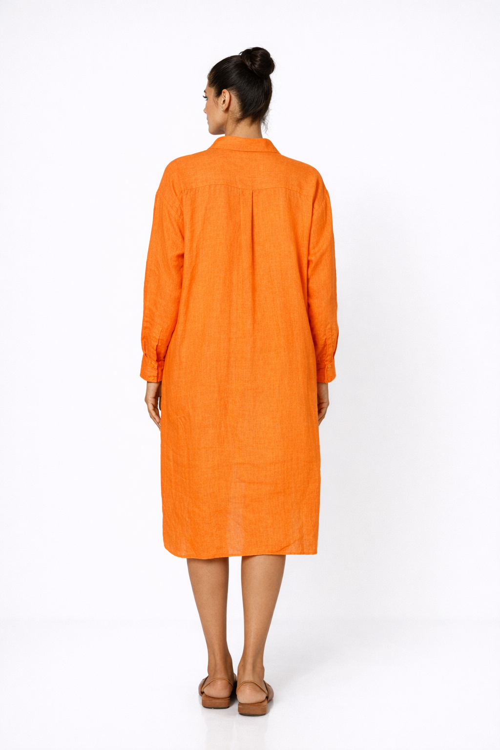 Angarika Women’s Linen Shirt Dress – Back View Linen Outfit for Women