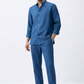 Blue Dune pure linen set for men with band collar shirt and matching linen trousers