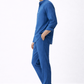 Side view of Blue Dune pure linen co-ord set for men showing relaxed fit