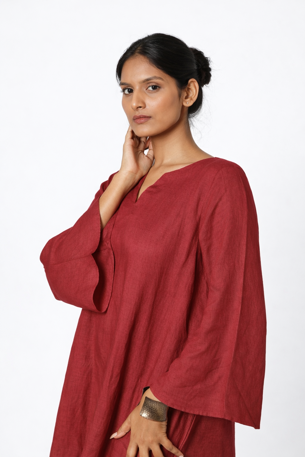 Linen Outfit Set Details – Fabric Texture Close-Up