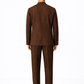 Chocolate brown linen jacket set for men – back view