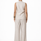 Earthy Natural Undyed Linen Vest Set – Women’s Linen Co-Ord Set Back View