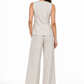 Earthy Natural Undyed Linen Vest Set for Women – back view