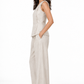 Earthy Natural Undyed Linen Vest Set for Women – side view