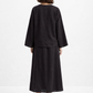 Back view of Eclipse Black Linen Set highlighting the clean silhouette and premium black linen texture.