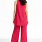 Back view of Evara linen set for women highlighting relaxed linen fit and wide-leg pants