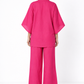 Farah Linen Kaftan Set for Women in pink – back view