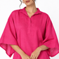 Farah Linen Kaftan Set for Women in pink – close-up of linen fabric and kaftan details