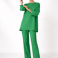 Green Linen Kurta and Straight-Leg Trousers – Women’s Linen Outfit Set