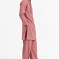 Gulnaar dusty rose linen kurta set for men side view