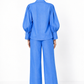 Jalneel Chalk Blue Linen Set for Women – back view
