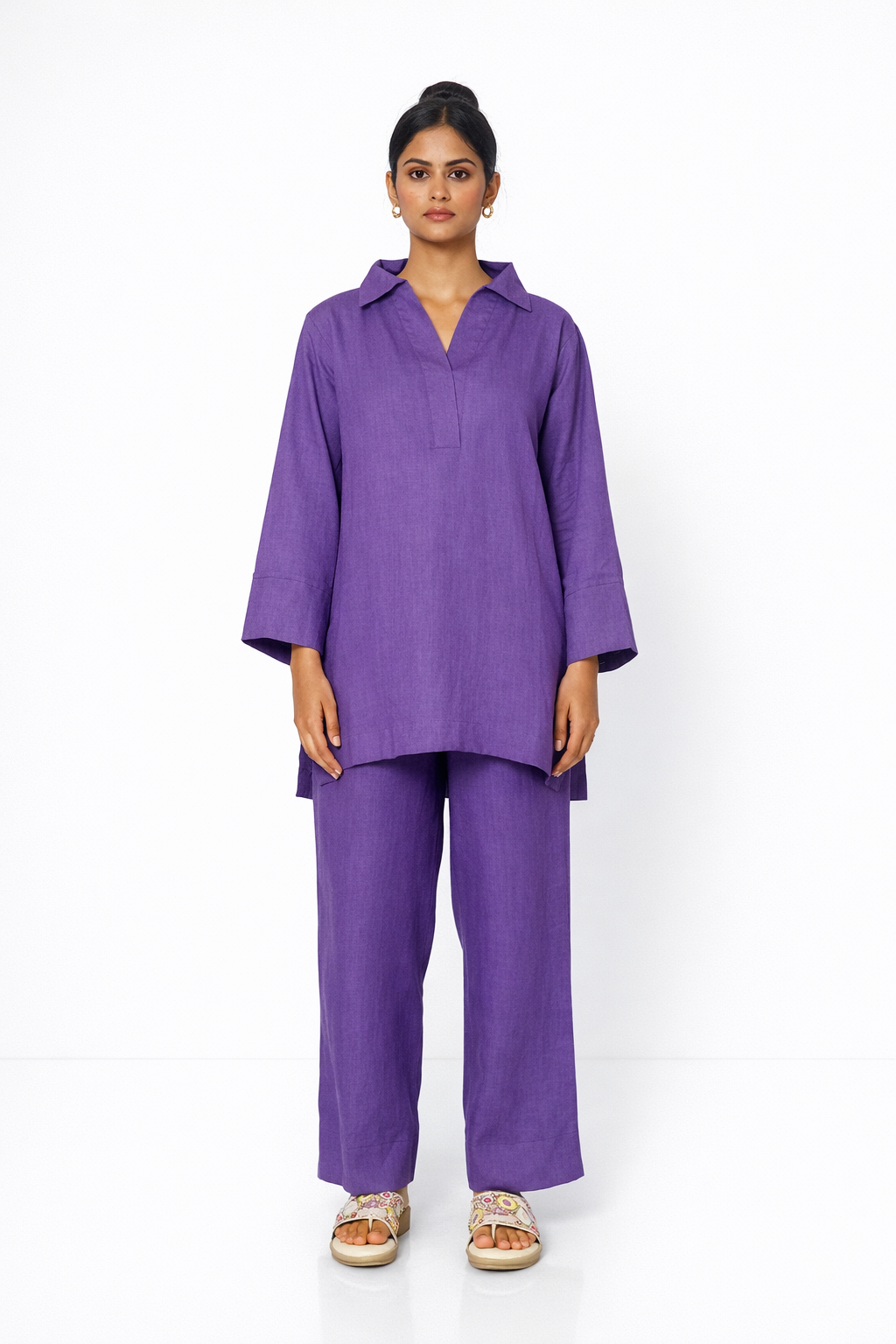 Jamuni Linen Kurta Set – Women’s Linen Outfit Set Front View