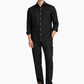Black pure linen co-ord set for men – Kaal Pure Linen Set front view