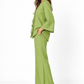 Kadamb lime green linen kimono set for women side view