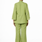 Kadamb Linen Limono Set – Women’s Lime Green Linen Outfit Set Back View