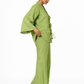Kadamb Linen Limono Set – Women’s Lime Green Linen Outfit Set Side View