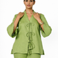 Adjustable Tie Closures Detail – Kadamb Linen Limono Top for Women