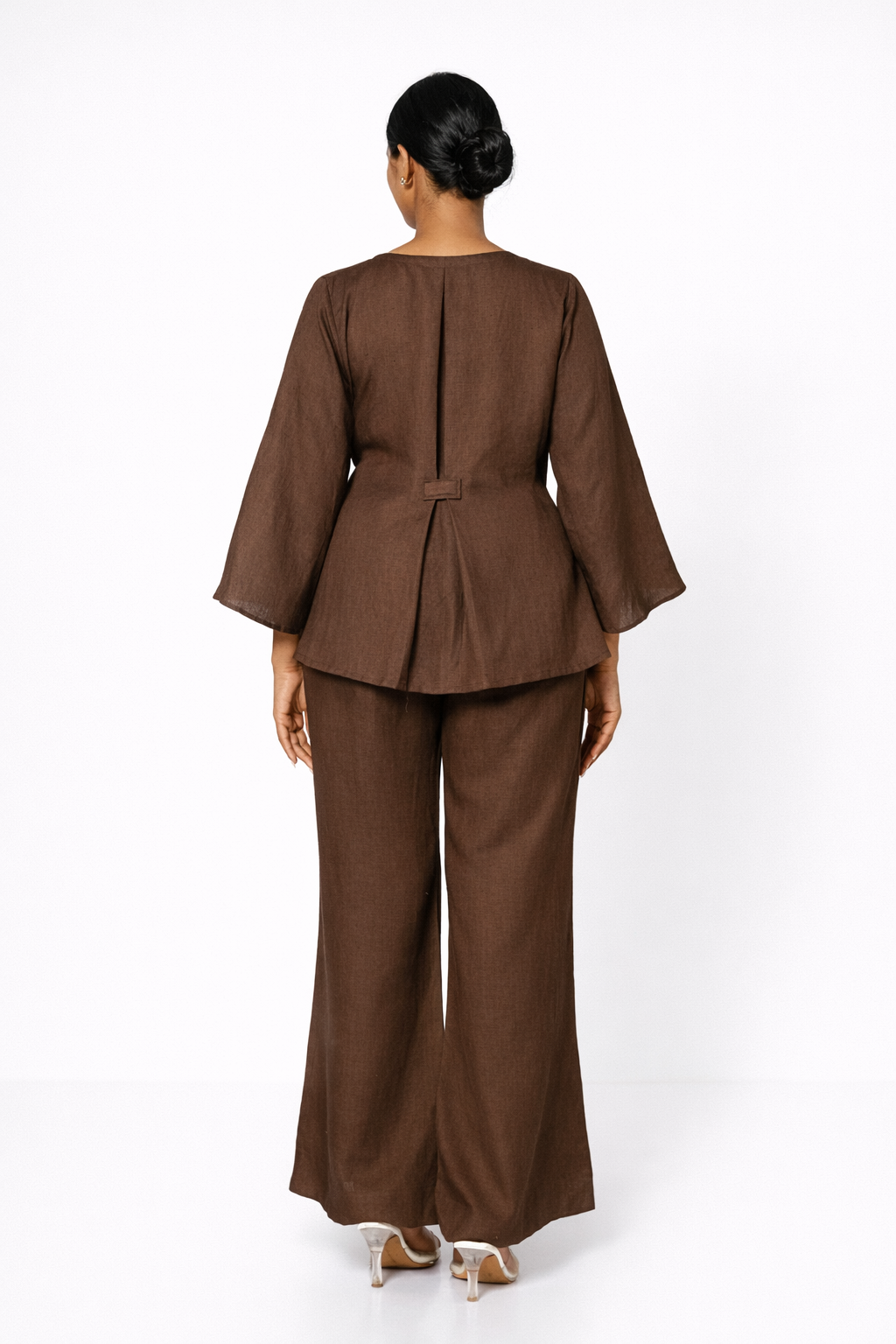 Kaha Linen Wrap Set – Women’s Linen Outfit Set Back View