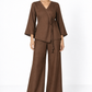 Kaha linen wrap set for women in brown linen