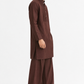 Kahwa coffee brown linen kurta set side view