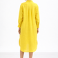 Kanak women's yellow linen shirt dress back view