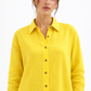 Kanak women's yellow linen shirt dress close-up view