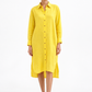 Kanak women's yellow linen shirt dress front view