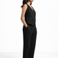 Side profile of Kari linen vest and trousers set