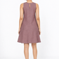 Lavanya A-Line Linen Dress for Women in mauve linen – back view