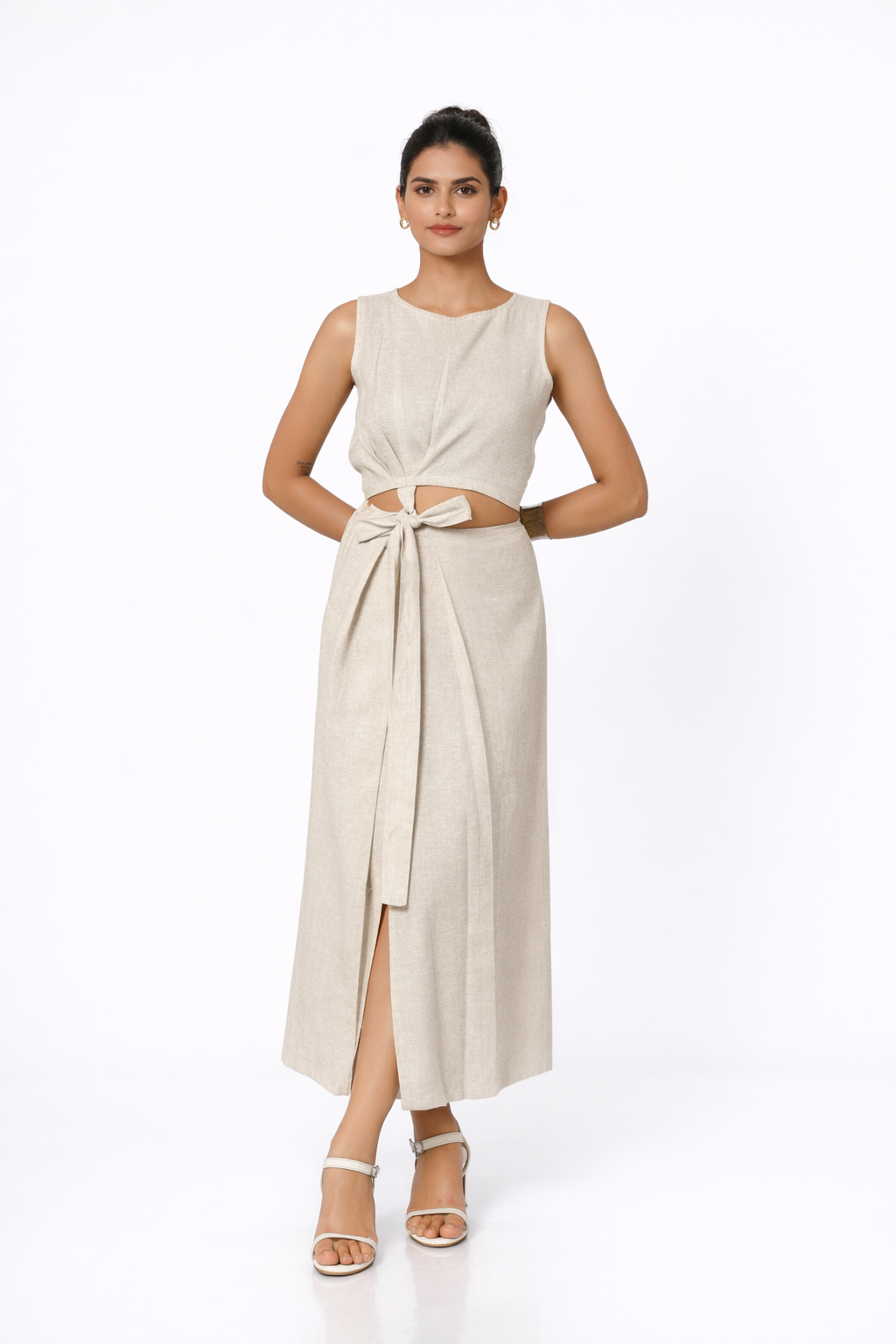 Earthy Natural Linen Co-Ord Outfit Set – Stylish Linen Set for Women