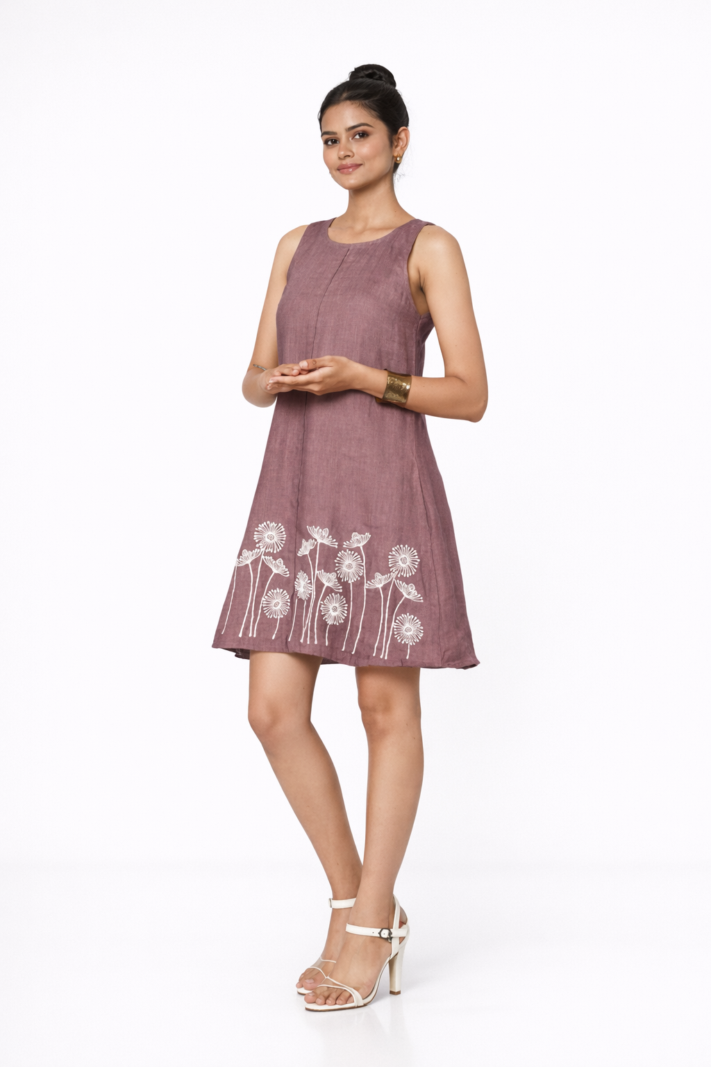 Lavanya Linen Dress A-Line Silhouette – Elegant Linen Outfit for Women