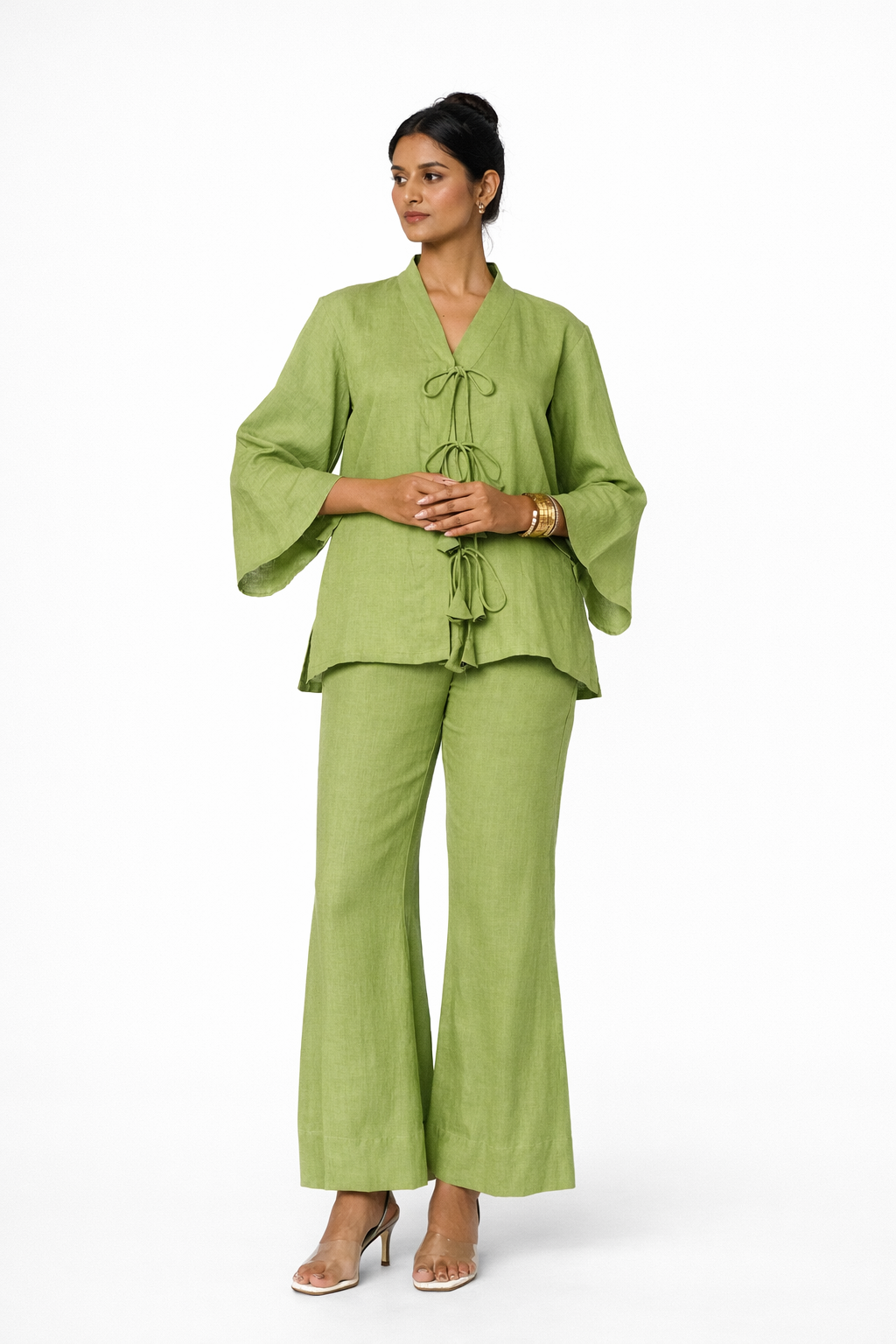 Kimono-Style Linen Set – Kadamb Linen Co-Ord for Women