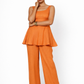 Linen Peplum Co-Ord Set – Rajtima Linen Set for Women
