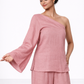 One Shoulder Linen Set Detail – Stylish Linen Outfit for Women