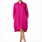 Pink Linen Shirt Dress – Women’s Casual Linen Outfit