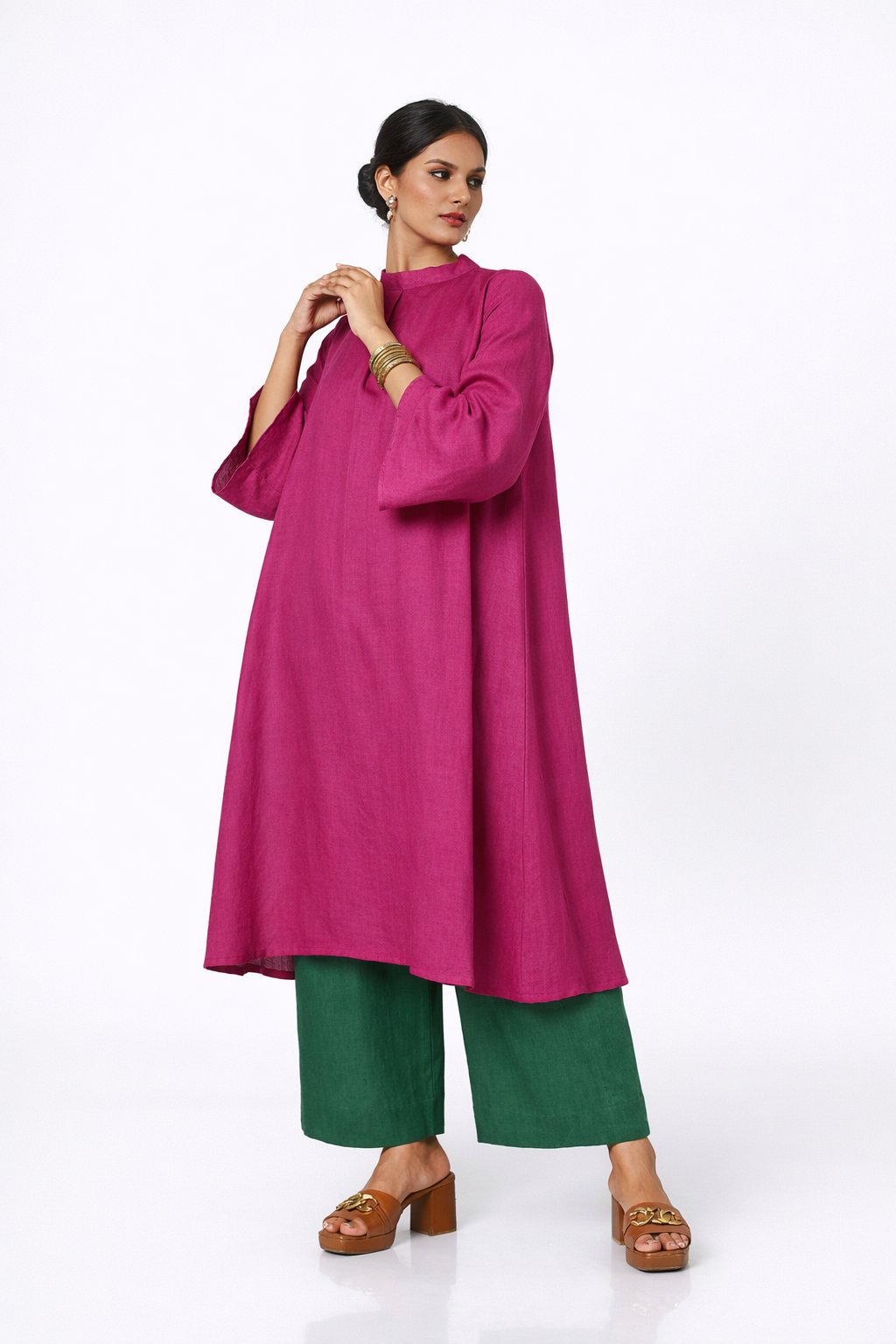 Rani Pink Linen Tunic – Part of Women’s Linen Outfit Set
