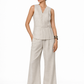 Women’s Linen Vest Set – Earthy Natural Linen Co-Ord Outfit