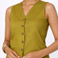 Linen Vest V-Neck Detail – Piyari Linen Outfit Set for Women