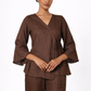 Linen Wrap Top with V-Neck Detail – Kaha Linen Set for Women