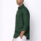 Alpine green linen shirt for men by LININ – side view