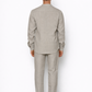 Back view of ash grey linen co-ord set for men by LININ