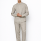 Ash grey linen co-ord set for men by LININ – front view