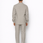 Back view of ash grey men’s linen pants by LININ