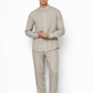 Ash grey linen pants for men by LININ – front view